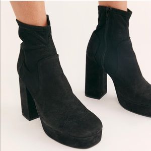Free People Smyth Suede Platform Boot Black 41 11
